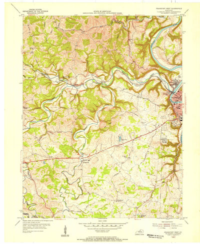 United States Geological Survey Frankfort West, KY (1953, 24000-Scale) digital map