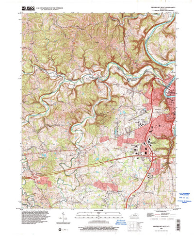 United States Geological Survey Frankfort West, KY (1997, 24000-Scale) digital map