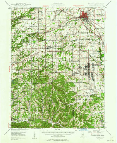 United States Geological Survey Franklin, IN (1947, 62500-Scale) digital map