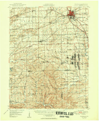 United States Geological Survey Franklin, IN (1950, 62500-Scale) digital map