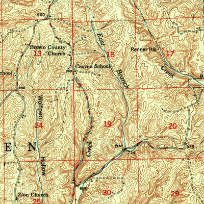 United States Geological Survey Franklin, IN (1950, 62500-Scale) digital map