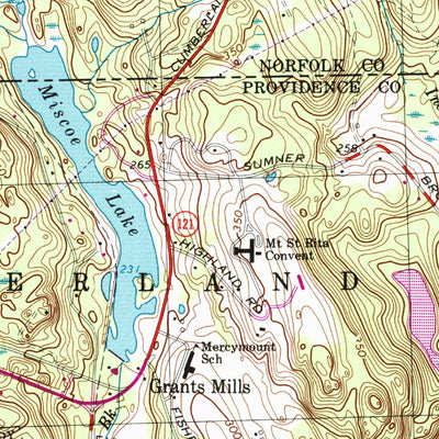 United States Geological Survey Franklin, MA-RI (1964, 24000-Scale) digital map