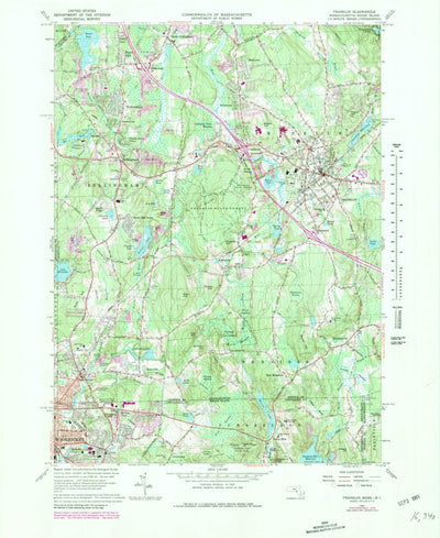 United States Geological Survey Franklin, MA-RI (1964, 25000-Scale) digital map