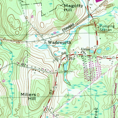 United States Geological Survey Franklin, MA-RI (1964, 25000-Scale) digital map