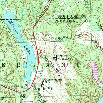 United States Geological Survey Franklin, MA-RI (1964, 25000-Scale) digital map