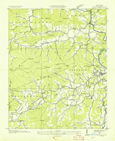United States Geological Survey Franklin, NC (1935, 24000-Scale) digital map