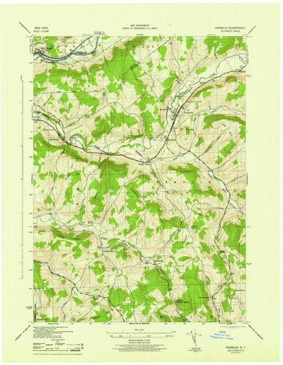 United States Geological Survey Franklin, NY (1945, 31680-Scale) digital map
