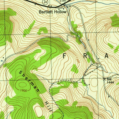 United States Geological Survey Franklin, NY (1945, 31680-Scale) digital map