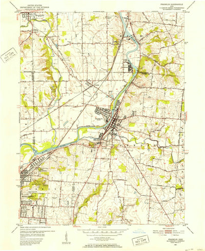 United States Geological Survey Franklin, OH (1951, 24000-Scale) digital map