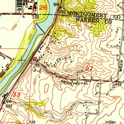 United States Geological Survey Franklin, OH (1951, 24000-Scale) digital map