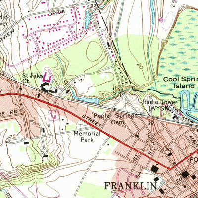 United States Geological Survey Franklin, VA (1967, 24000-Scale) digital map
