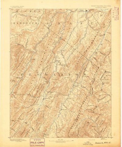United States Geological Survey Franklin, WV-VA (1892, 125000-Scale) digital map