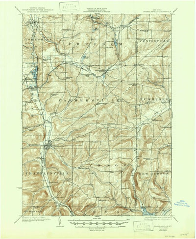 United States Geological Survey Franklinville, NY (1924, 62500-Scale) digital map