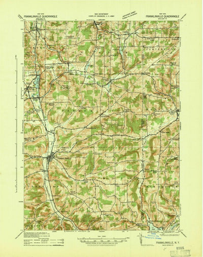 United States Geological Survey Franklinville, NY (1942, 62500-Scale) digital map