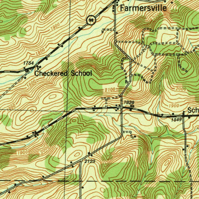 United States Geological Survey Franklinville, NY (1942, 62500-Scale) digital map