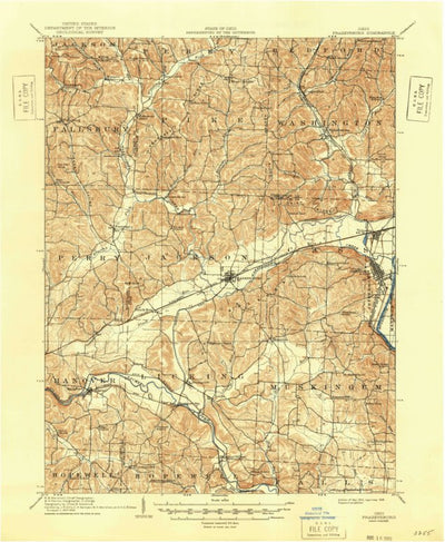 United States Geological Survey Frazeysburg, OH (1910, 62500-Scale) digital map