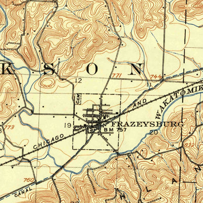 United States Geological Survey Frazeysburg, OH (1910, 62500-Scale) digital map