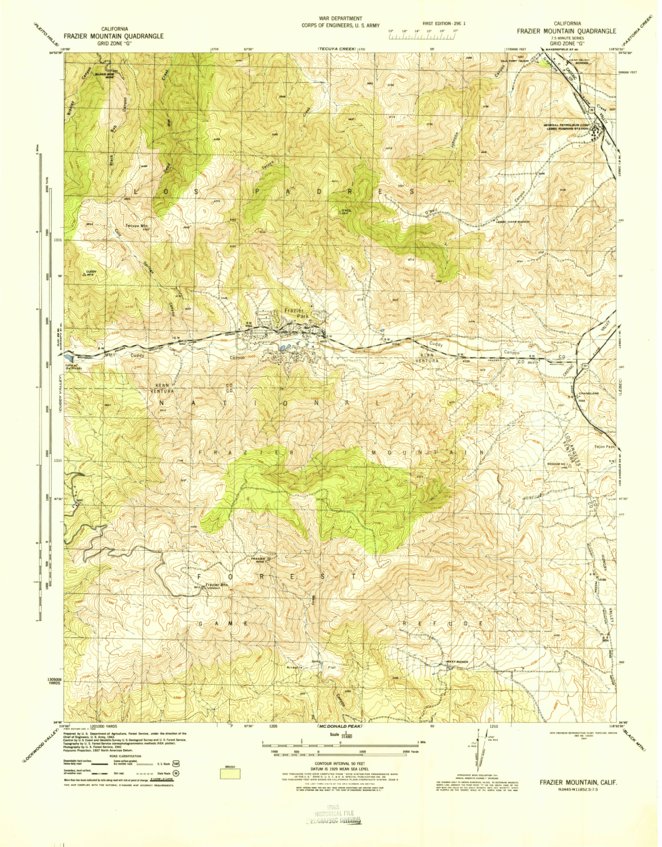 Frazier Mountain, CA (1944, 31680-Scale) Map by United States ...