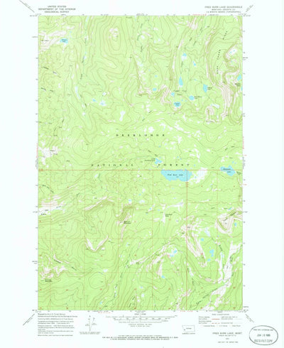 United States Geological Survey Fred Burr Lake, MT (1971, 24000-Scale) digital map