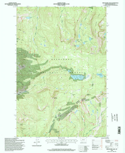 United States Geological Survey Fred Burr Lake, MT (1996, 24000-Scale) digital map