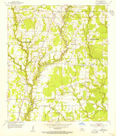 United States Geological Survey Fred, LA (1954, 24000-Scale) digital map