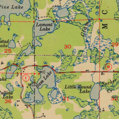 United States Geological Survey Frederic, WI (1951, 48000-Scale) digital map