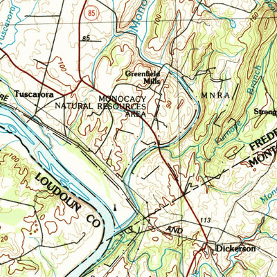 United States Geological Survey Frederick, MD-VA-WV (1984, 100000-Scale) digital map