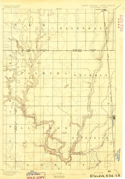 United States Geological Survey Frederick, SD-ND (1894, 62500-Scale) digital map