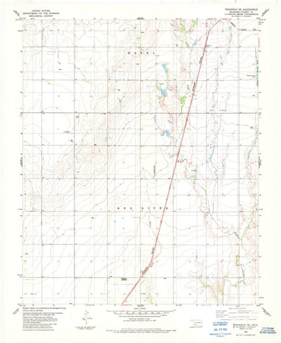 United States Geological Survey Frederick SE, OK (1984, 24000-Scale) digital map