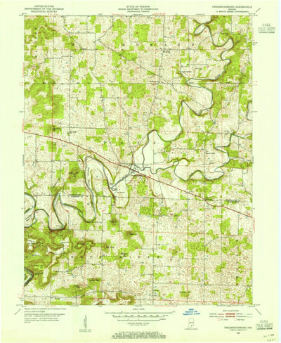 United States Geological Survey Fredericksburg, IN (1953, 24000-Scale) digital map