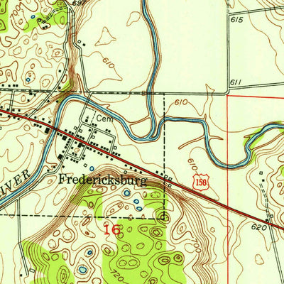 United States Geological Survey Fredericksburg, IN (1953, 24000-Scale) digital map