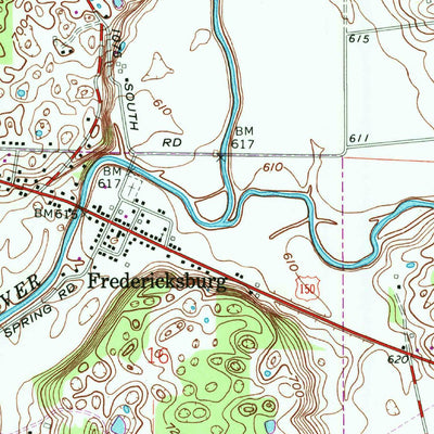 United States Geological Survey Fredericksburg, IN (1966, 24000-Scale) digital map