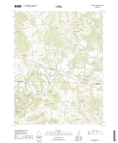 United States Geological Survey Fredericksburg, IN (2019, 24000-Scale) digital map