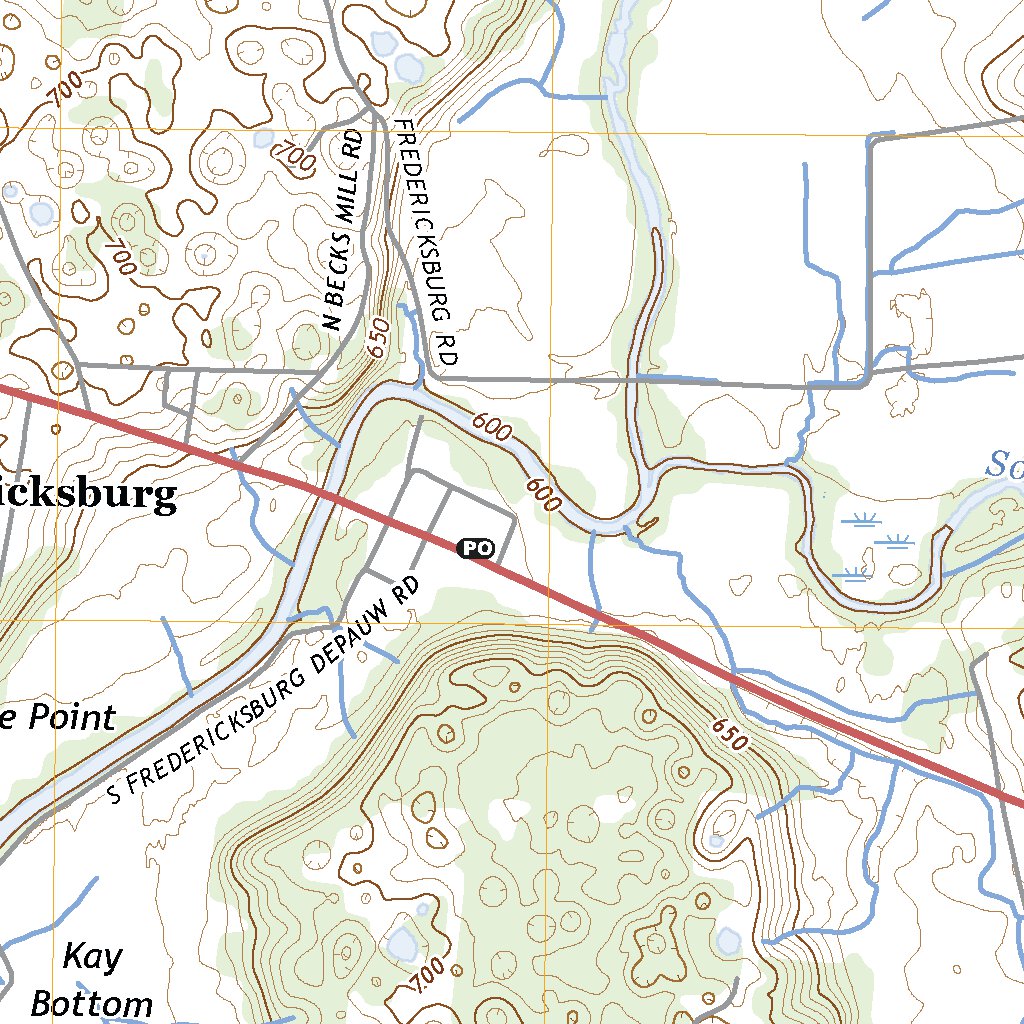 Fredericksburg, IN (2022, 24000-Scale) Map by United States Geological ...