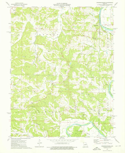 United States Geological Survey Fredericksburg, MO (1974, 24000-Scale) digital map