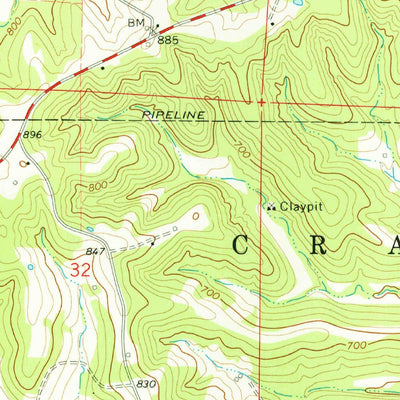 United States Geological Survey Fredericksburg, MO (1974, 24000-Scale) digital map