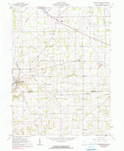 United States Geological Survey Fredericksburg, OH (1961, 24000-Scale) digital map