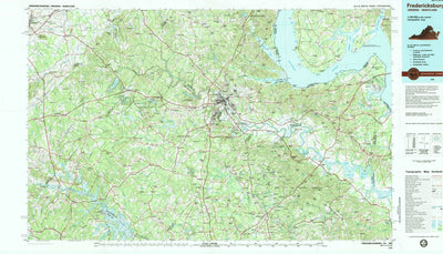 United States Geological Survey Fredericksburg, VA-MD (1983, 100000-Scale) digital map