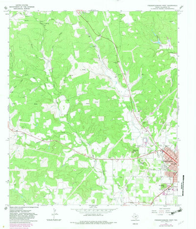 United States Geological Survey Fredericksburg West, TX (1967, 24000-Scale) digital map