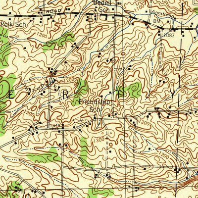 United States Geological Survey Fredericktown, OH (1943, 62500-Scale) digital map