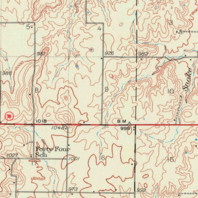 United States Geological Survey Fredonia, KS (1938, 62500-Scale) digital map