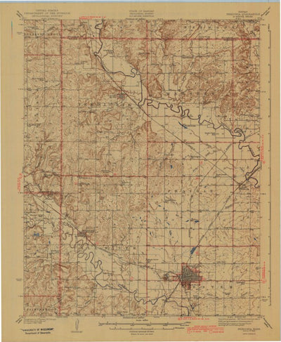 United States Geological Survey Fredonia, KS (1943, 62500-Scale) digital map