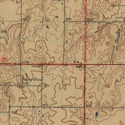 United States Geological Survey Fredonia, KS (1943, 62500-Scale) digital map
