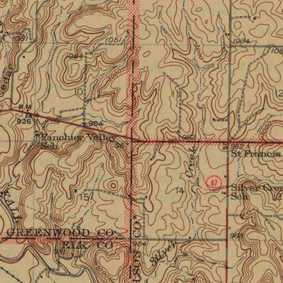 United States Geological Survey Fredonia, KS (1943, 62500-Scale) digital map
