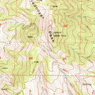 United States Geological Survey Fredonyer Peak, CA (1954, 62500-Scale) digital map