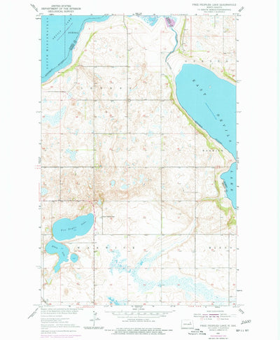 United States Geological Survey Free Peoples Lake, ND (1951, 24000-Scale) digital map