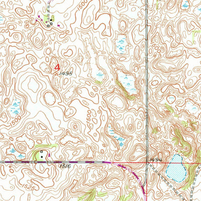 United States Geological Survey Free Peoples Lake, ND (1951, 24000-Scale) digital map