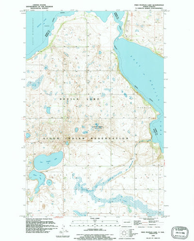 United States Geological Survey Free Peoples Lake, ND (1994, 24000-Scale) digital map