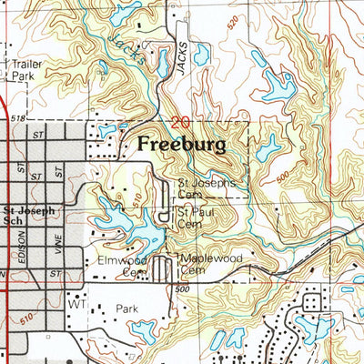 United States Geological Survey Freeburg, IL (1990, 24000-Scale) digital map
