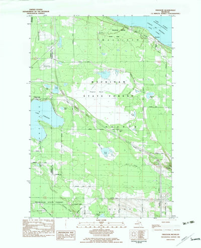 United States Geological Survey Freedom, MI (1982, 25000-Scale) digital map